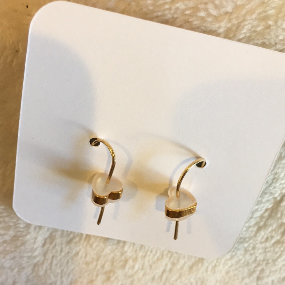 Heart Burst Fashion Pierced Earrings Gold Silver Alloys NWT 1”x.75” artistic cre - Picture 9 of 12